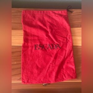 Escada Designer Red Pull String Storage Bag 12.5x8.5”